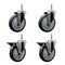 Service Caster 5 Inch Thermoplastic  Rubber Wheel Swivel 58 Inch Threaded Stem Caster Set 2 Brakes SCC SCC-TS20S514-TPRB-58212-2-PLB-2 - alternate 1